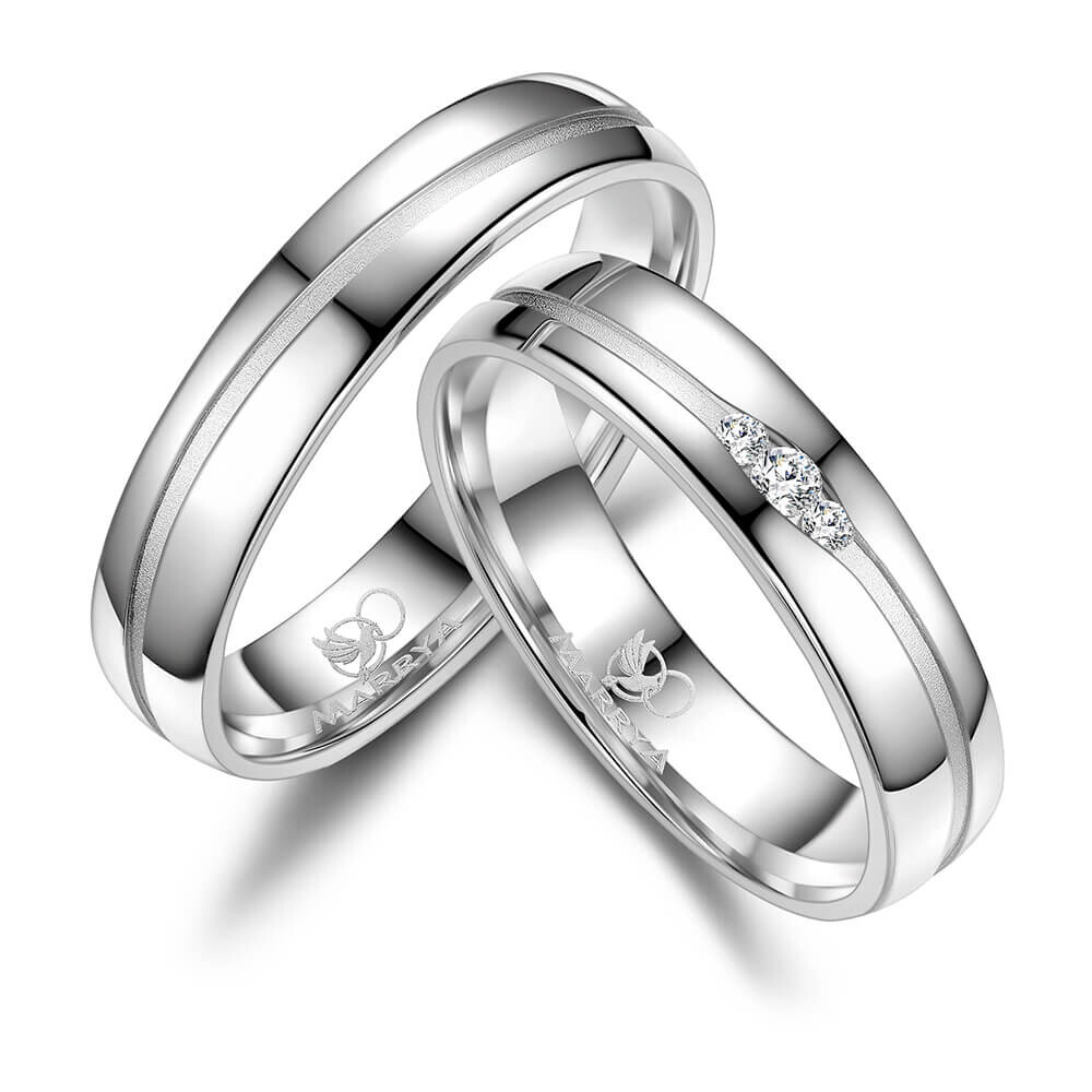 Trauringe Partnerringe Sterlingsilber 925 Zirkonia Marrya SI-13