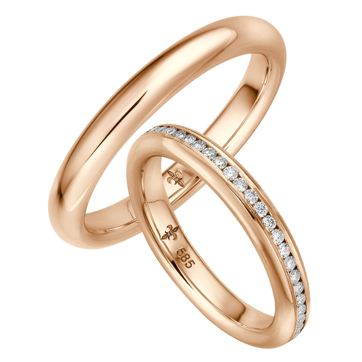 Giloy Trauringe Joséphine Rotgold TR-0-00025 & TR-1-00025