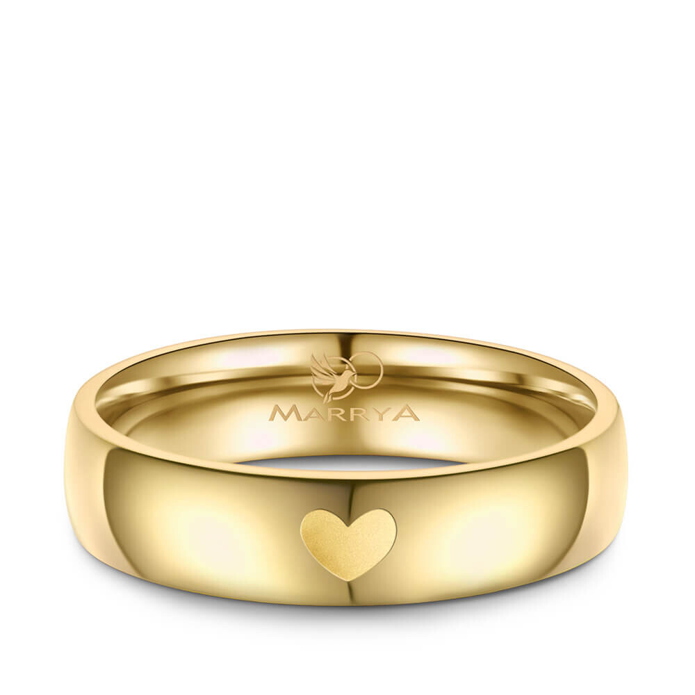 Partnerringe Trauring Edelstahl Gold mit Herz Marrya ES-30