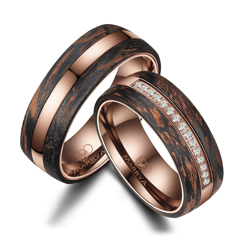 Eheringe Partnerringe Carbon Bronce Design Marrya CB-03