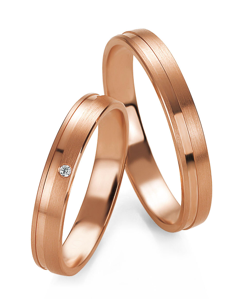 Breuning Trauringe 48/05613 & 48/05614 aus Rotgold
