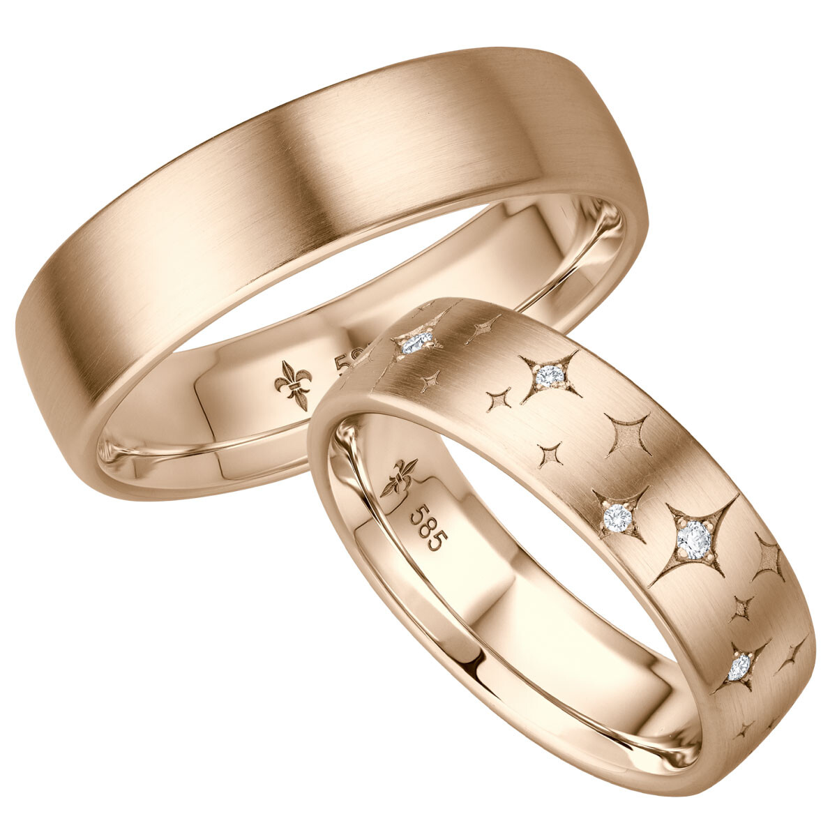 Giloy Trauringe TR-0-00042 & TR-1-00042 Élaine Roségold