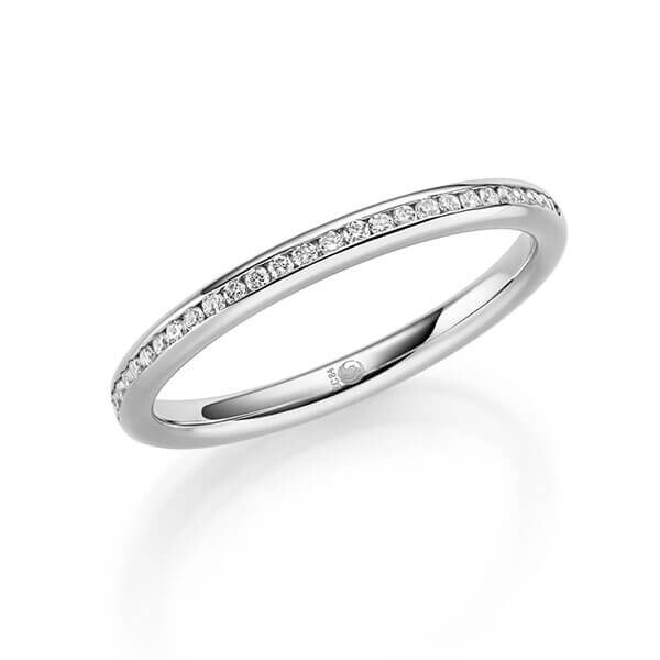 Memoire/Vorsteckring Palladium 950/- zus. 0,140 ct, tw, si - RU-1742-2