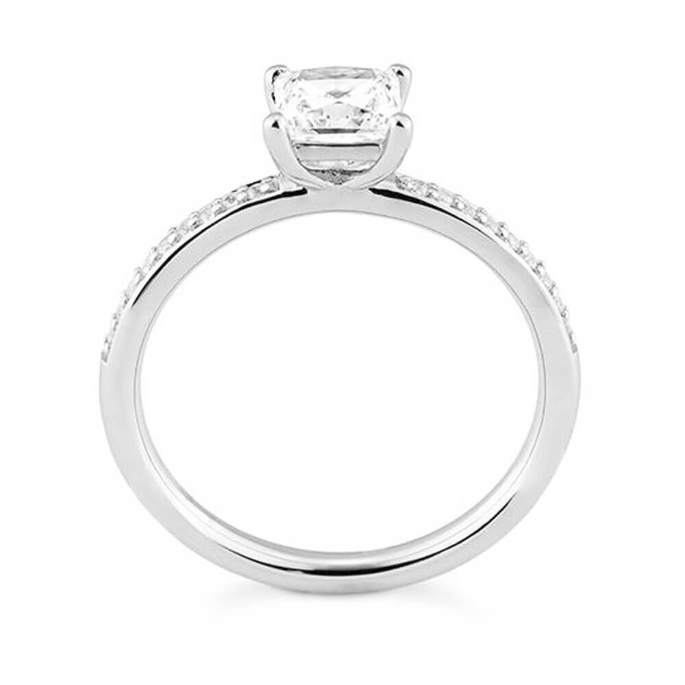 Verlobungsring Carree Weißgold Lab-Grown Diamanten Breuning