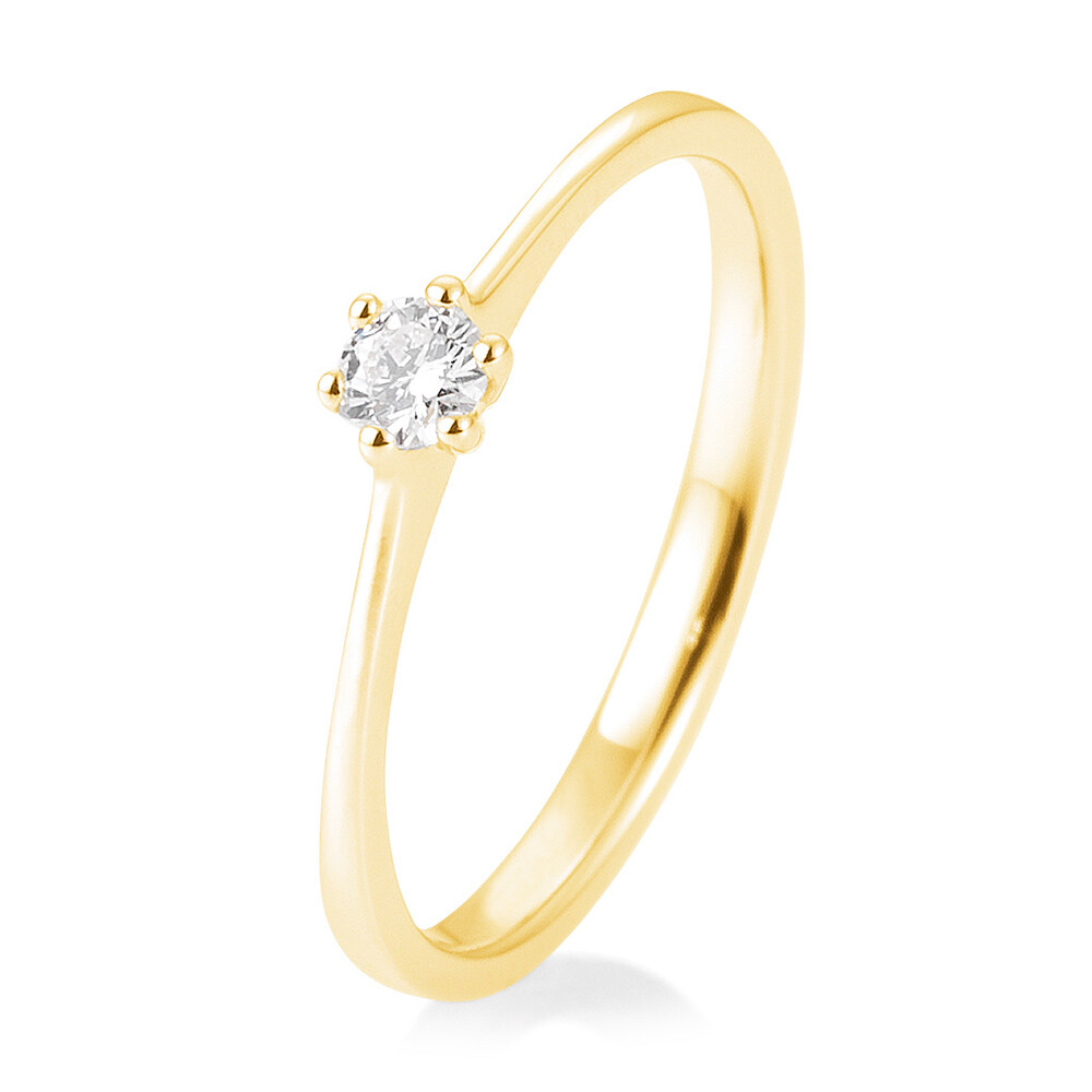 Verlobungsring Solitär 6er Krappe Gelbgold BR169-6 Brillant