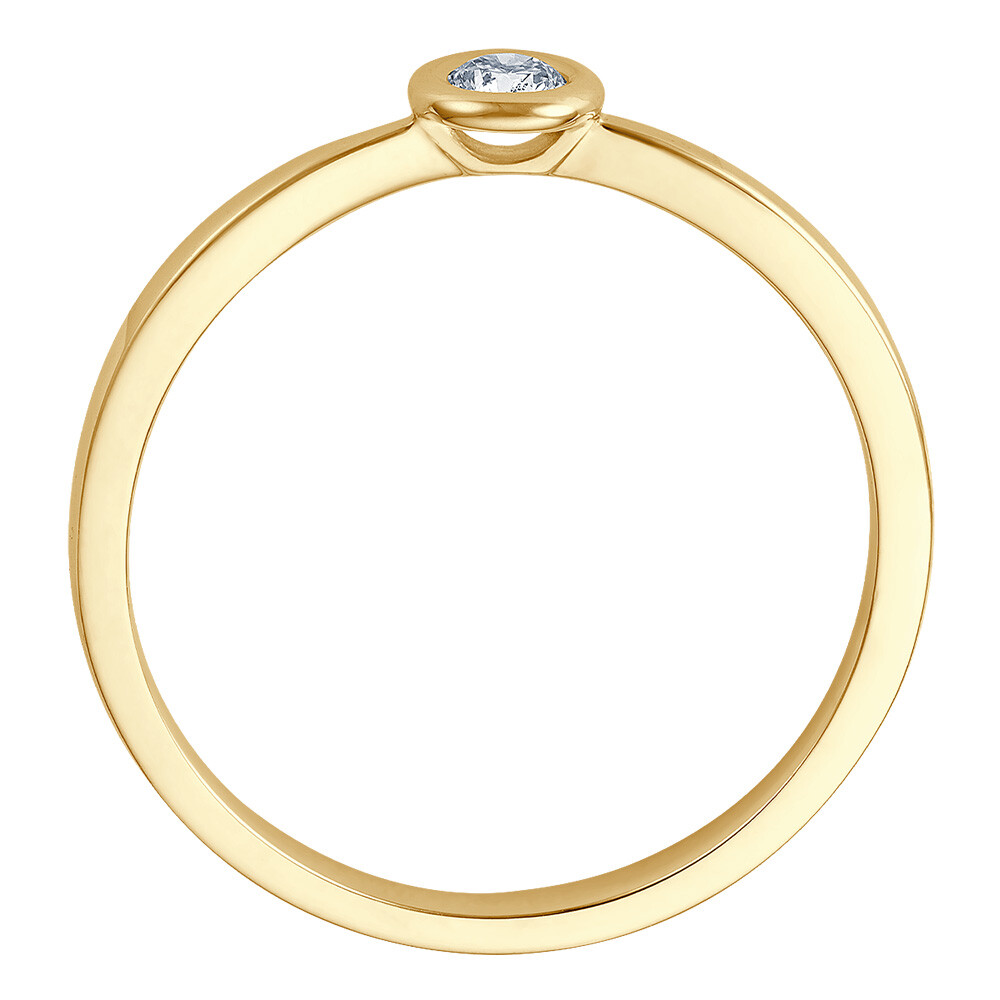 bella luce Solitaire Ring Gelbgold Brillant 0.090 ct. w/si, liegend, stehend