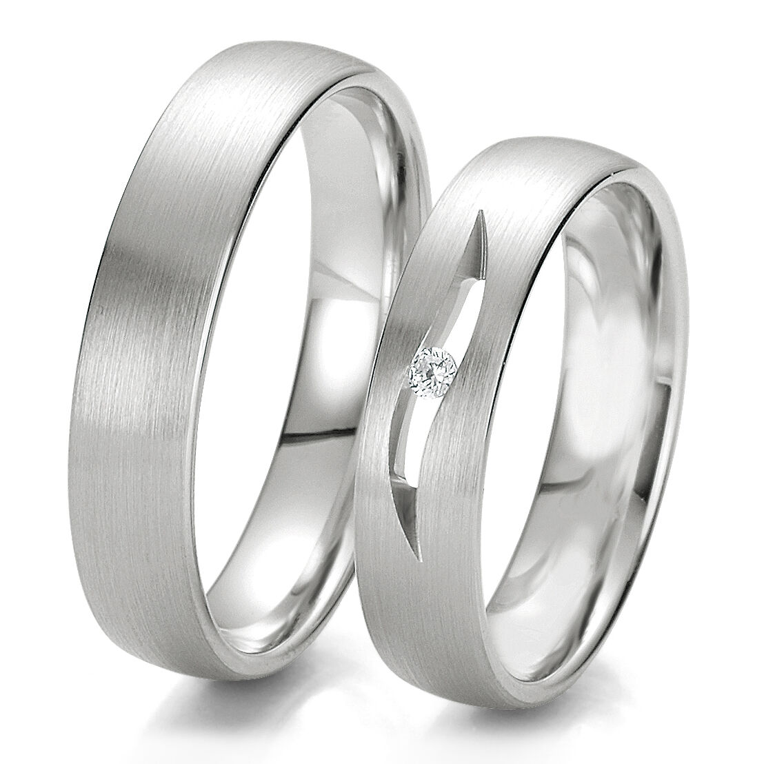 Breuning Trauringe Weißgold Rainbow 48/06219 & 48/06220