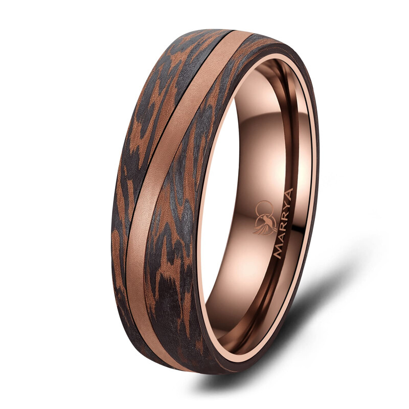 Eheringe Partnerringe Carbon Bronce Wellendesign Marrya CB-05