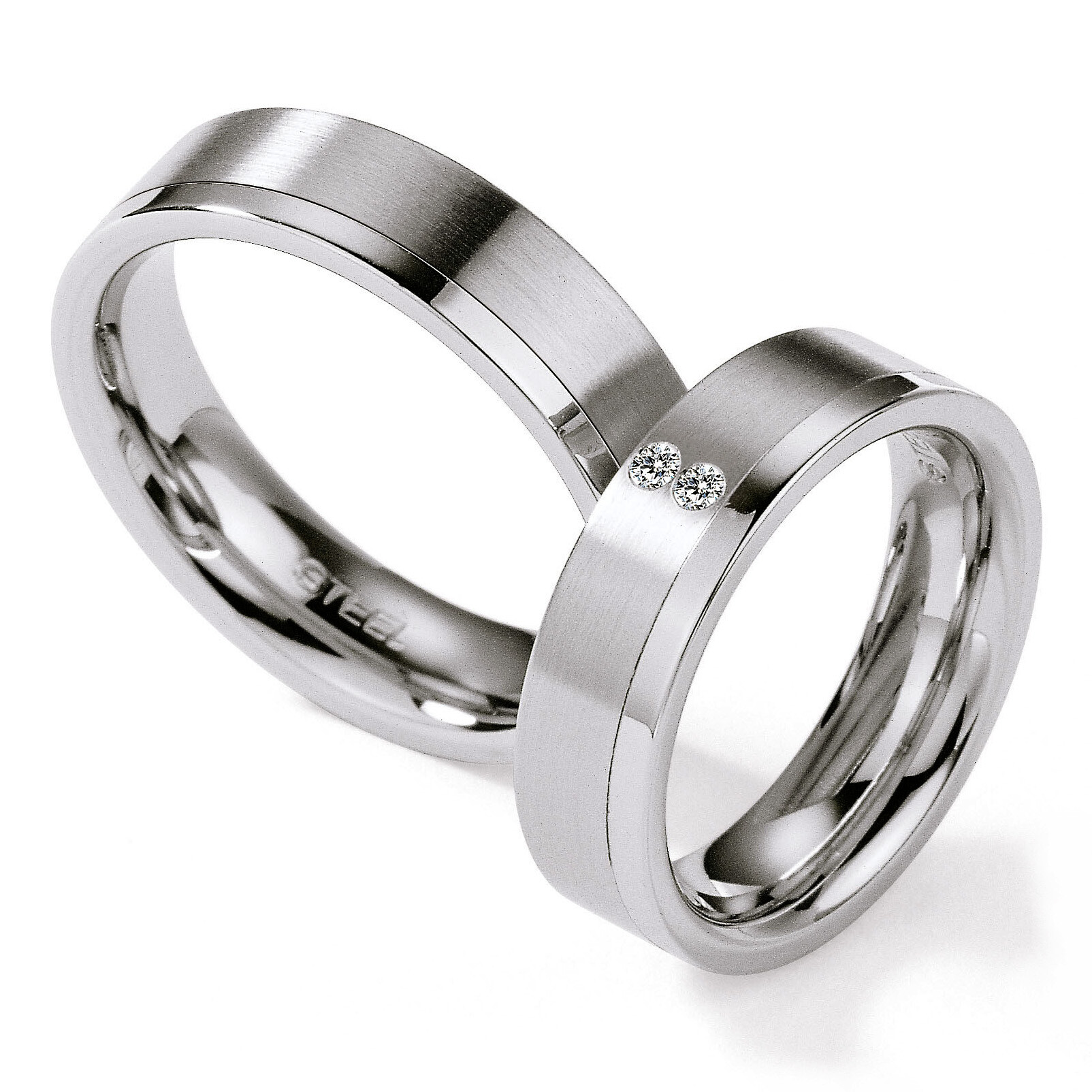 Collection Ruesch Trauringe Edelstahl 88/01270 White Style Steel Brilliant