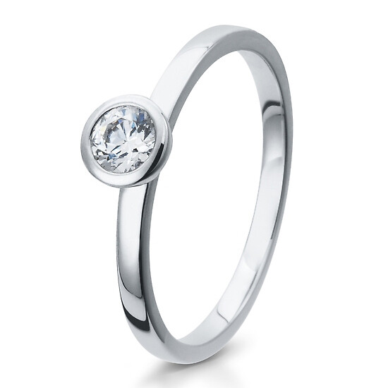 Solitär Ring Silber mit Zirkonia Breuning 41/05294