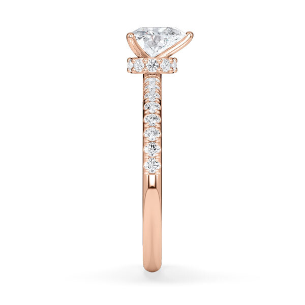 Diamantring Lab Grown Halo Herz Diamant Rotgold Rubin 1981
