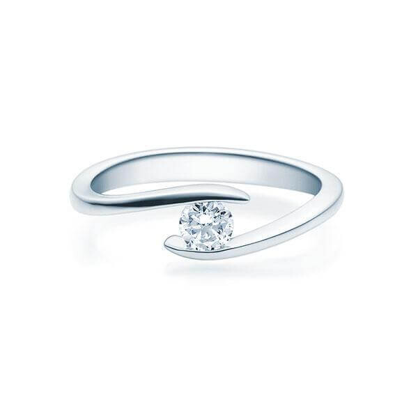 Verlobungsring Twist Solitär 18015 Weißgold Rubin RU-1496
