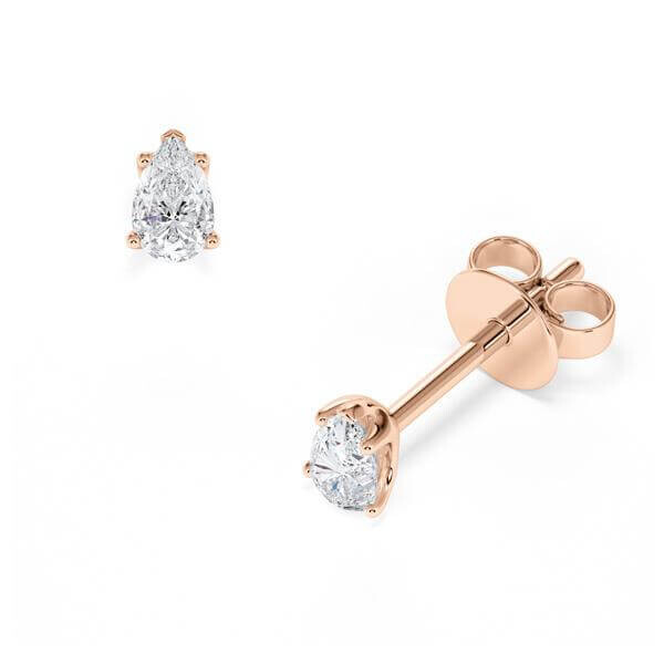 Ohrstecker Rotgold Tropfen Diamant Rubin RU-1779