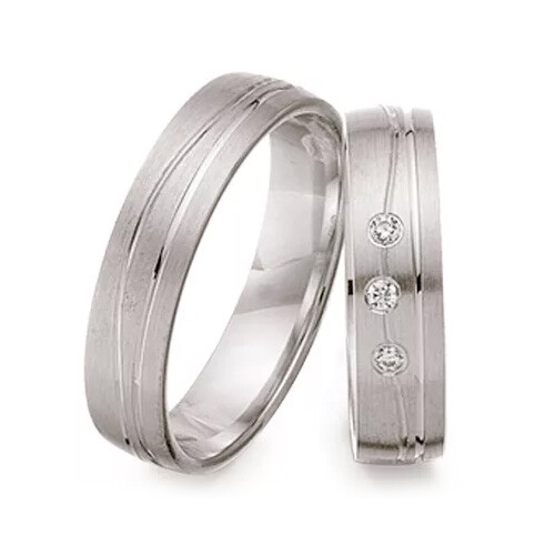 Schwarz Trauringe Partnerringe Silber 925 Zirkonia SW925-095