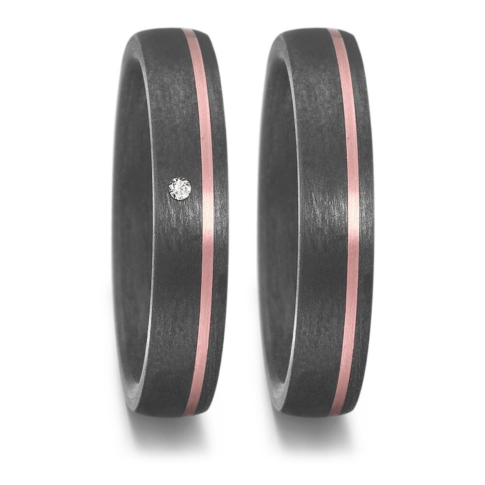 TitanFactory Trauringe Carbon Roségold 585 Brillant 59355