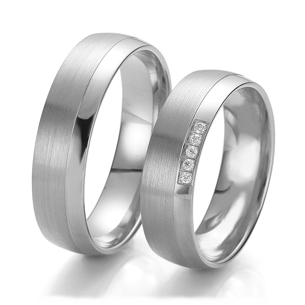 Breuning Trauringe 48/06225 & 48/06226 aus Weißgold