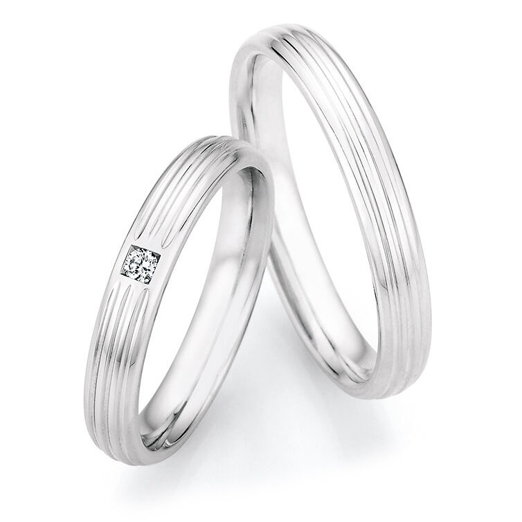 Eheringe Silber 925 Legends mit Rillen Ruesch 55/33010 & 55/33020