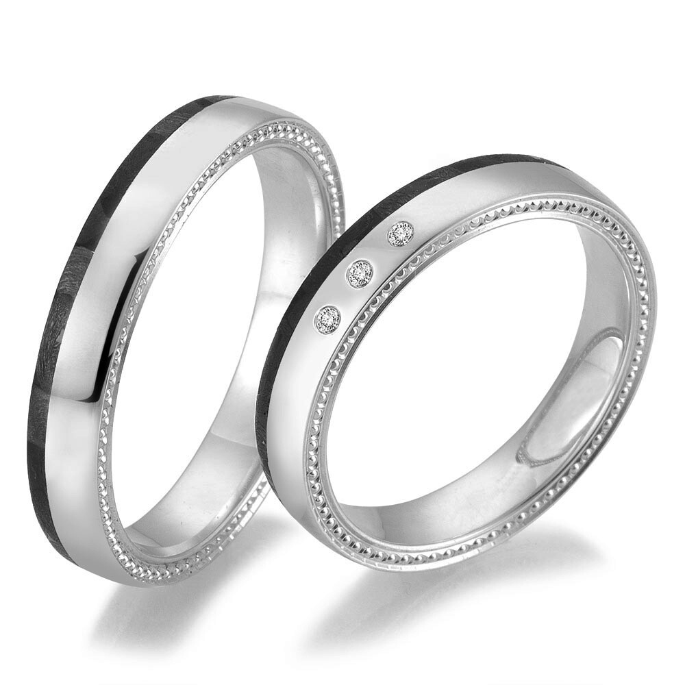 Trauringe Carbon & Platin Breuning 48/06509 & 48/06510
