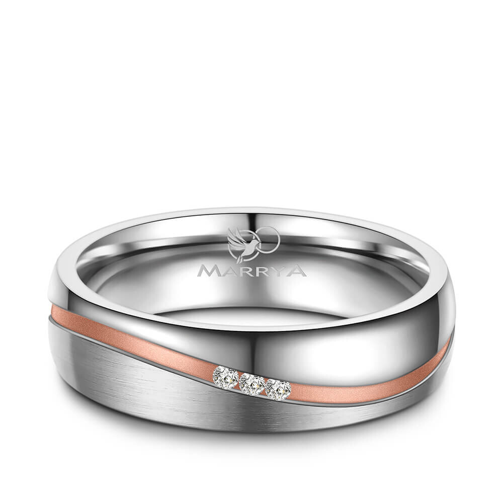 Trauring Partnerring Edelstahl Roségold Marrya ES-11