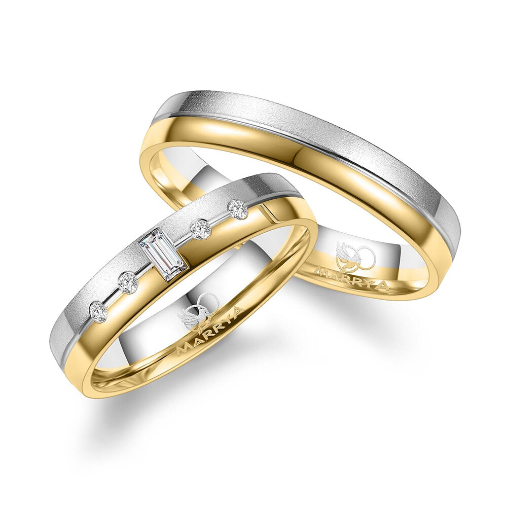 Eheringe Weißgold & Gelbgold Brillant Marrya GO548B