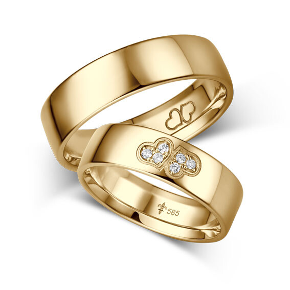 Giloy Trauringe TR-0-00055 & TR-1-00055 Fabienne Gelbgold