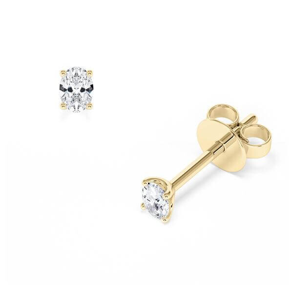 Ohrstecker Gelbgold Oval Diamant Rubin RU-1778