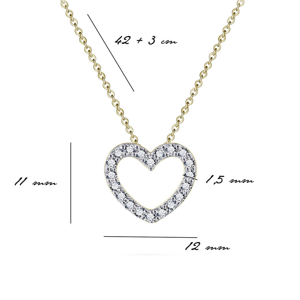 Kette Herz-Anhänger Silber vergoldet Gisser N1024 Info