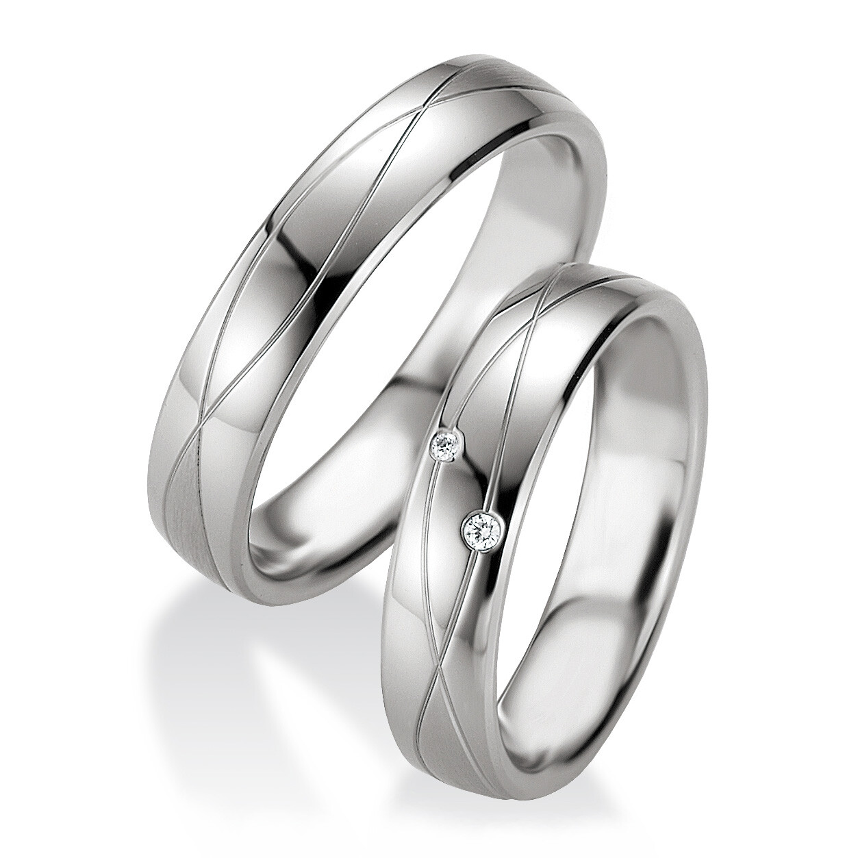 Breuning Trauringe Partnerringe 48/08075 & 48/08076 aus Silber 925