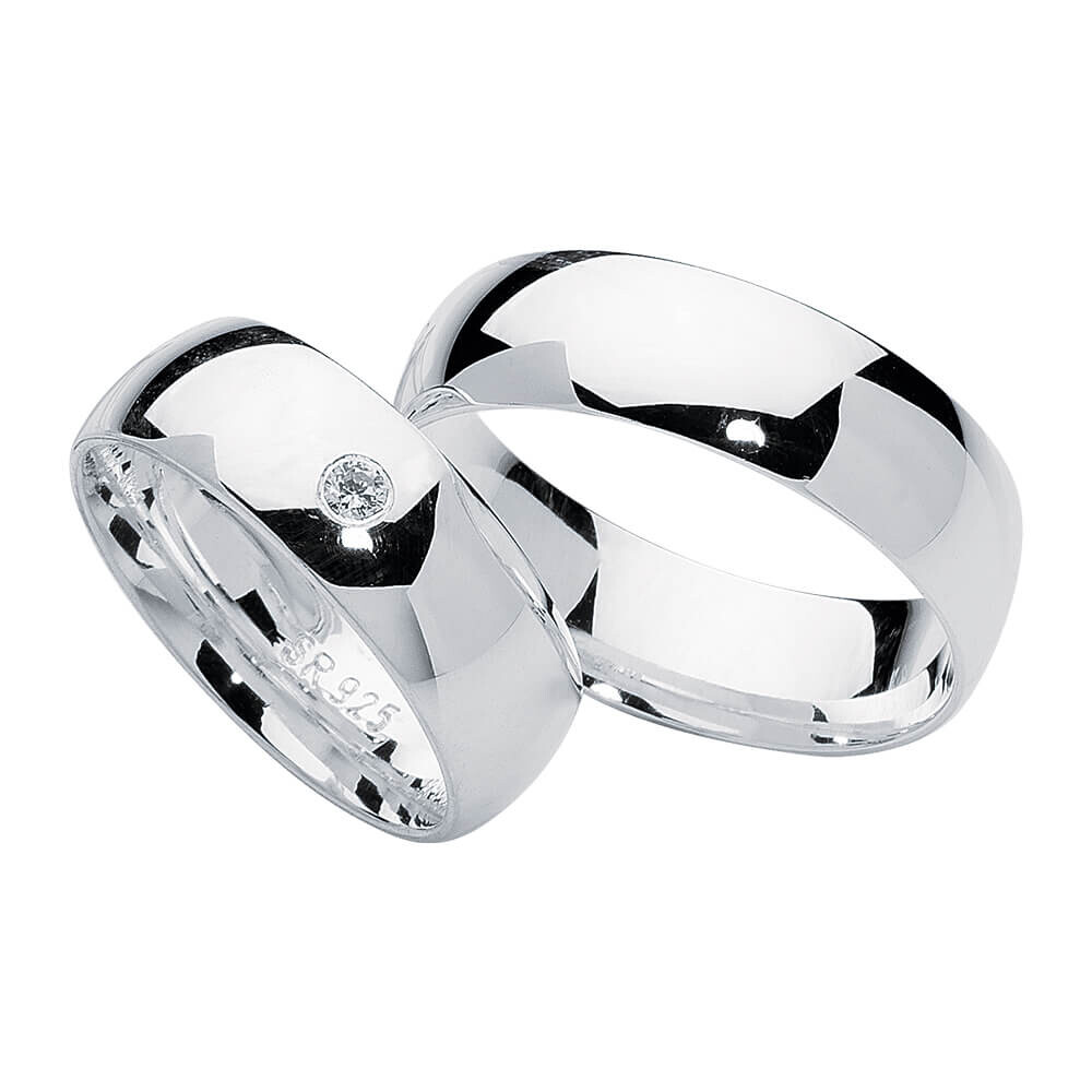 Partnerringe Heartbeat Silber 925 Rubin S03