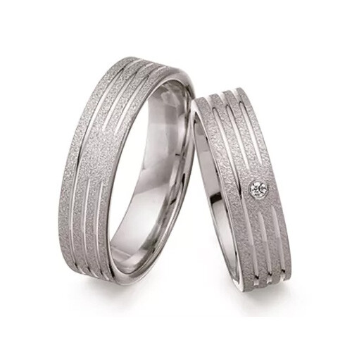 Schwarz Trauringe Partnerringe Silber 925 Zirkonia SW925-100