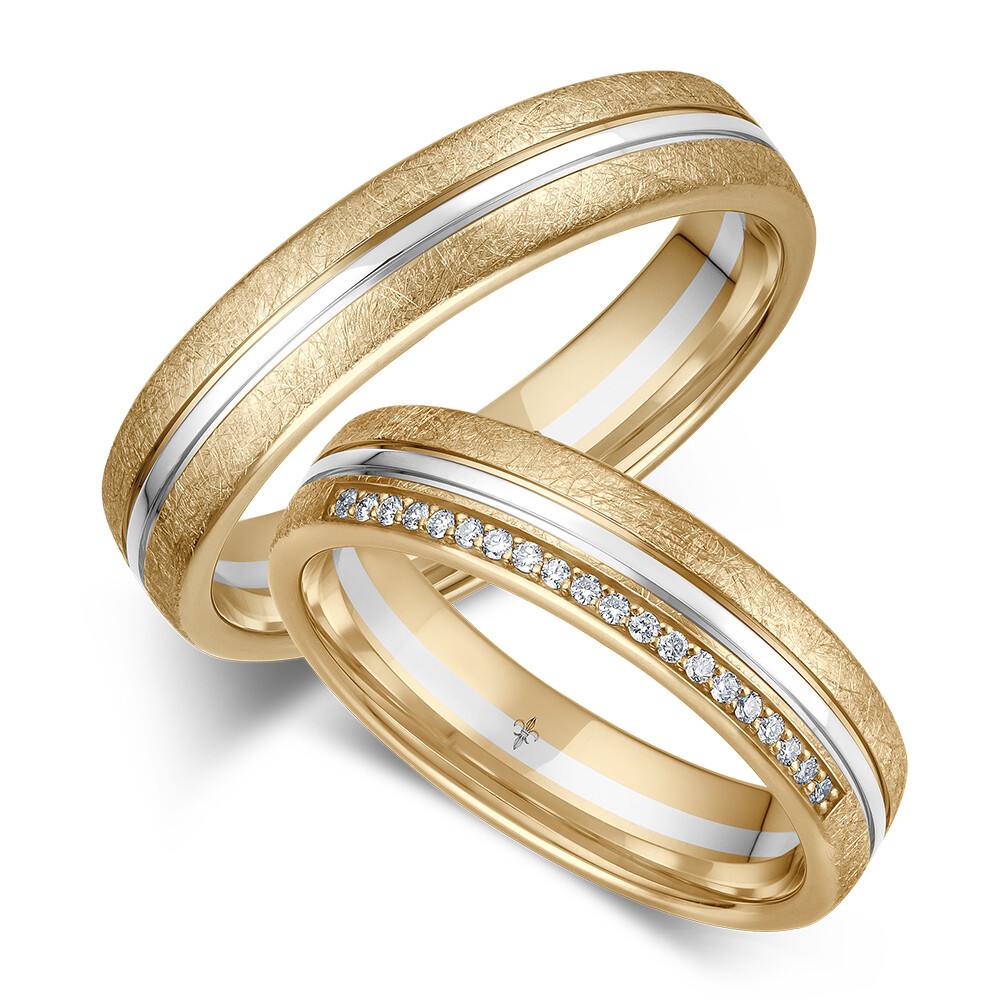 Trauringe Julie Gelbgold & Weißgold eismatt Giloy TR-0/TR-1-00088