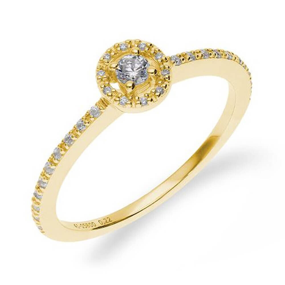 Verlobungsring Fantasy Pavé Gelbgold Brillant 41-05800