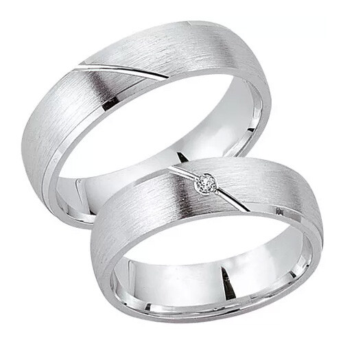 Schwarz Trauringe / Partnerringe Silber 925 Zirkonia SW925-041 Sterlingsilber feinmatt