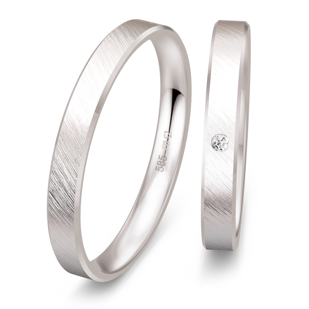 Trauringe Weißgold Brillant Breuning 48/05601