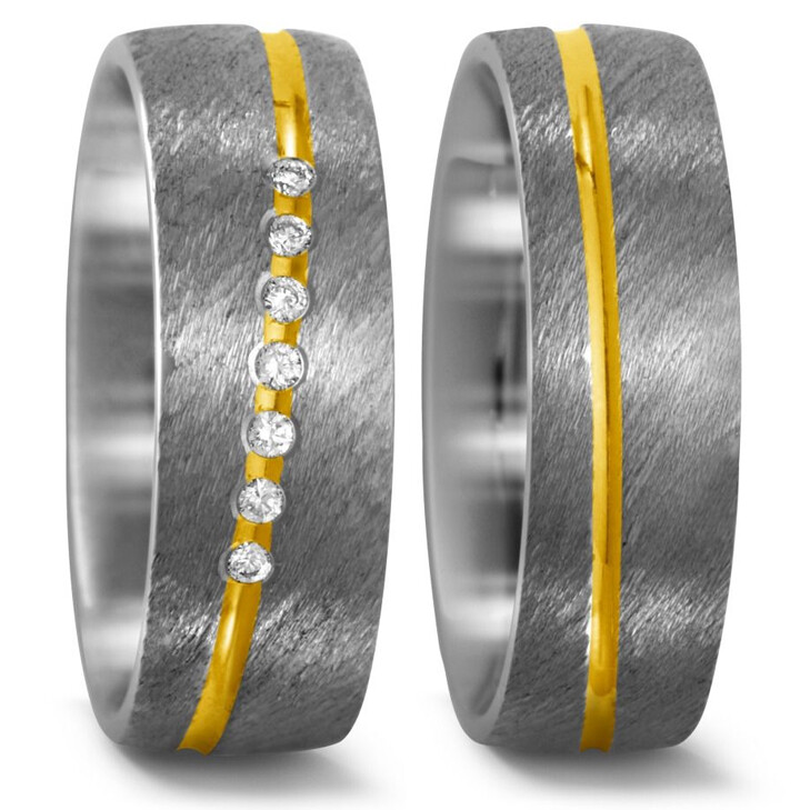 TitanFactory Trauringe Titan Gelbgold Brillant 52031