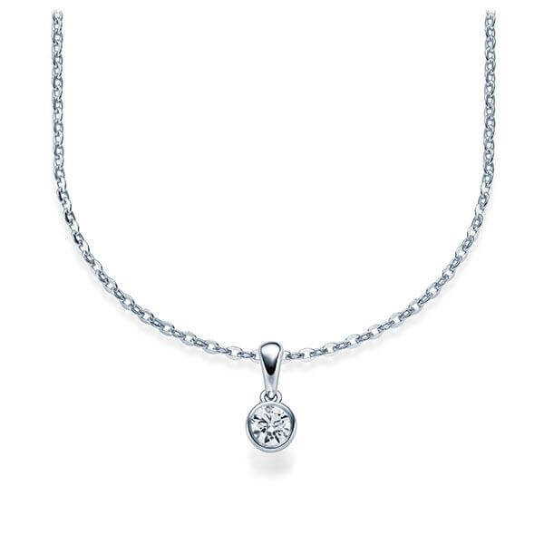 Collier Platin 950 Brillant zus. 0,100 ct, tw, si Rubin RU-1579-1