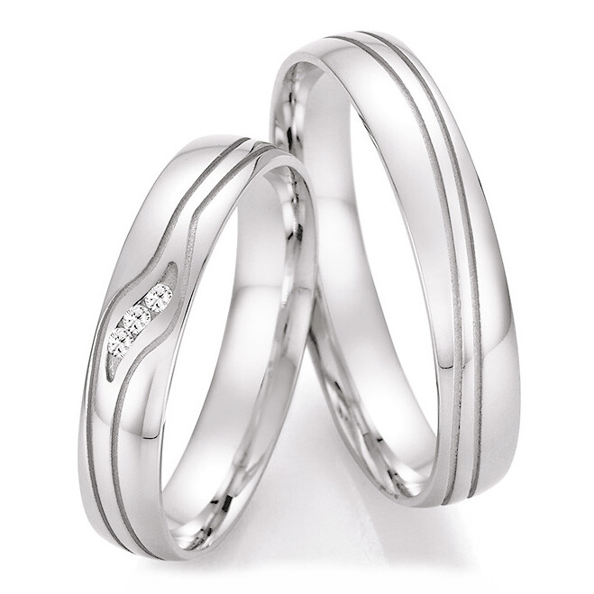 Trauringe Weißgold Brillant Collection Ruesch 66/41150 & 66/41160