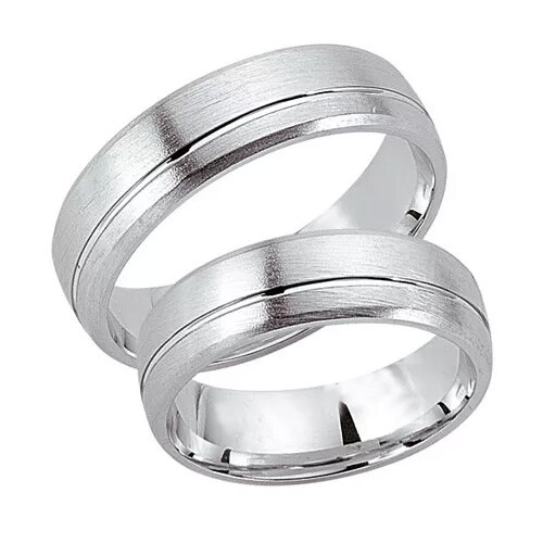 Schwarz Trauringe / Partnerringe Silber 925 SW925-015 Sterlingsilber feinmatt