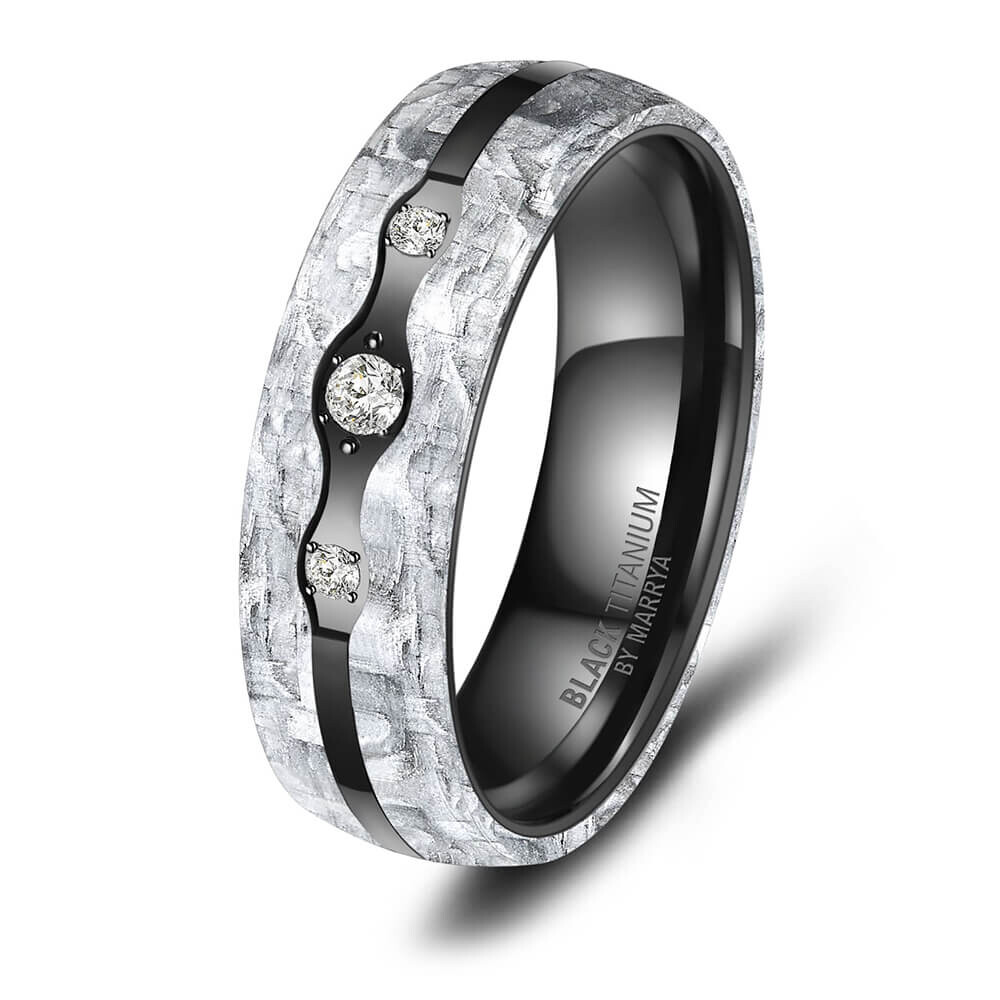 Black Titanium Damenring Marrya BT-11