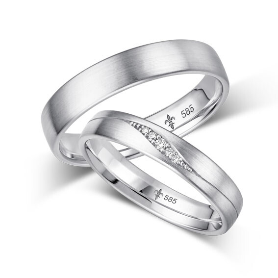 Giloy Trauringe TR-0-00062 & TR-1-00062 Emma Weißgold