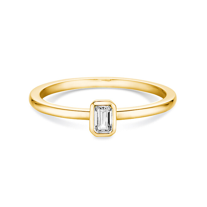 Verlobungsring Emerald Cut Gelbgold Dettinger 27127