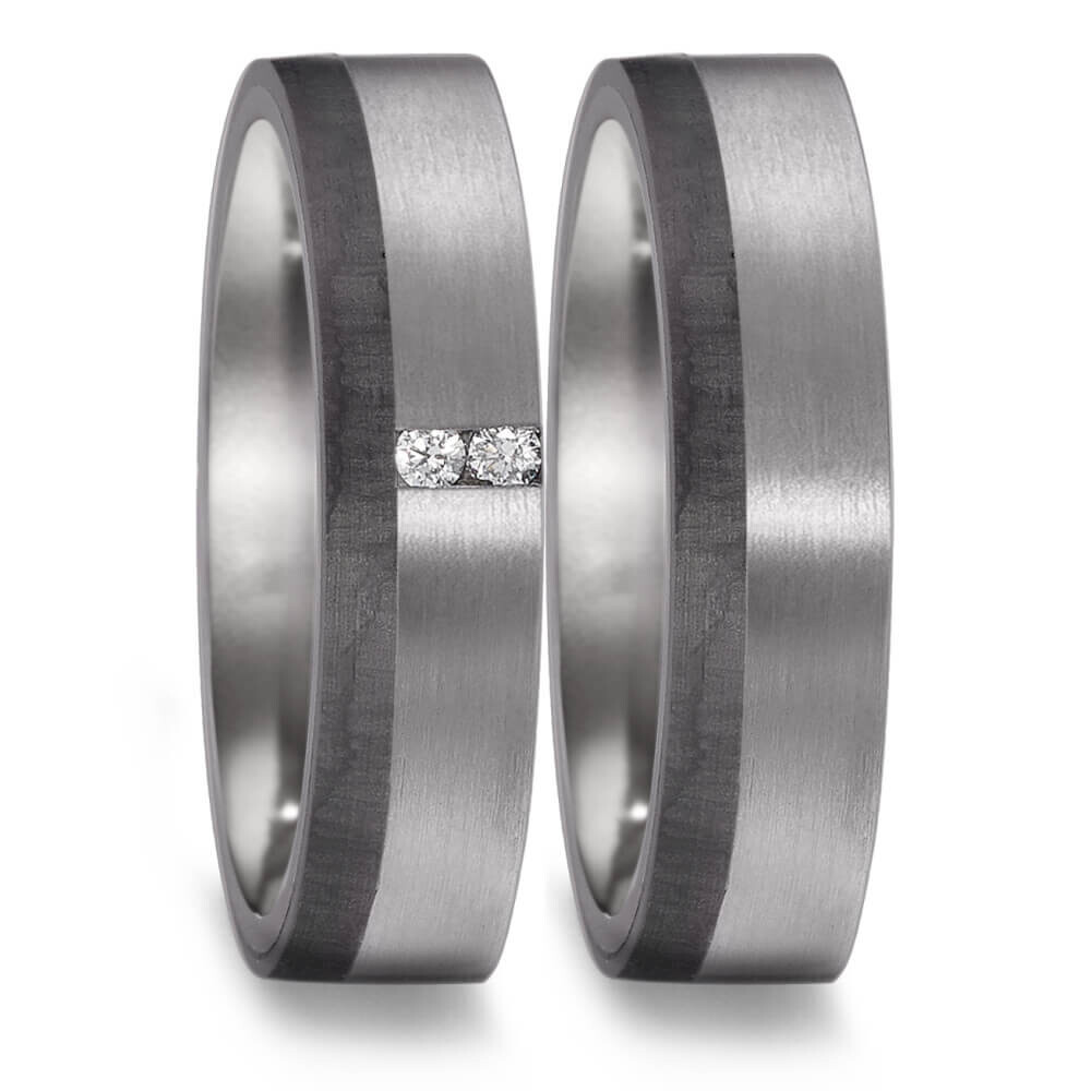 TeNo Partnerringe Tantal Carbon Brillant - 52580