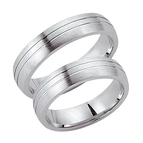 Schwarz Trauringe / Partnerringe Silber 925 SW925-017 Sterlingsilber feinmatt