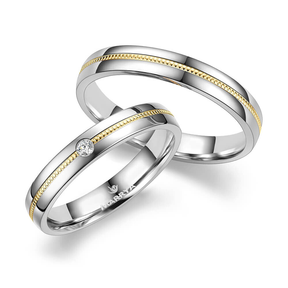 Trauringe Partnerringe Silber & Gold Marrya SG-B-06