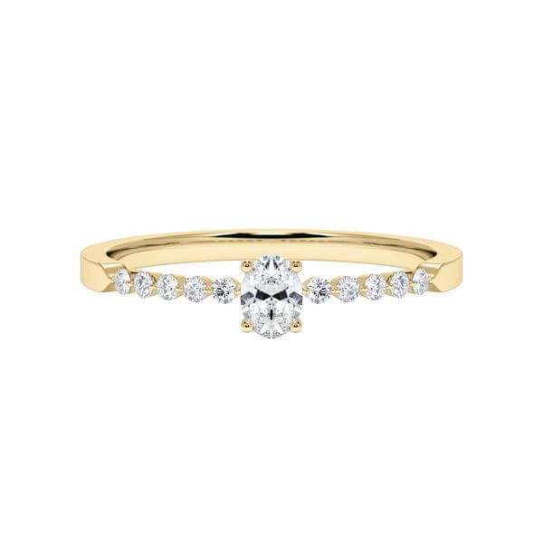 Diamantring Gelbgold 333 Oval Diamant zus. 0,300ct. Rubin RU-1788