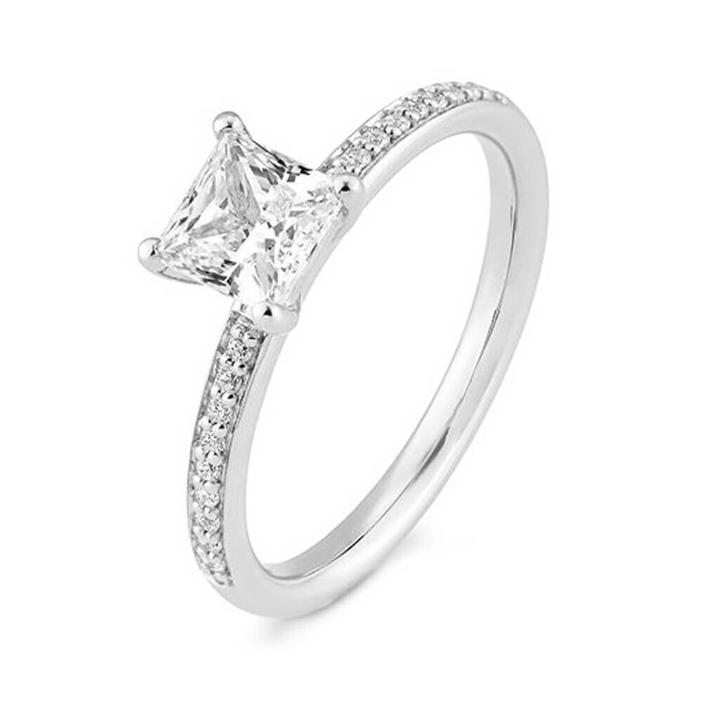 Verlobungsring Carree Weißgold Lab-Grown Diamanten Breuning