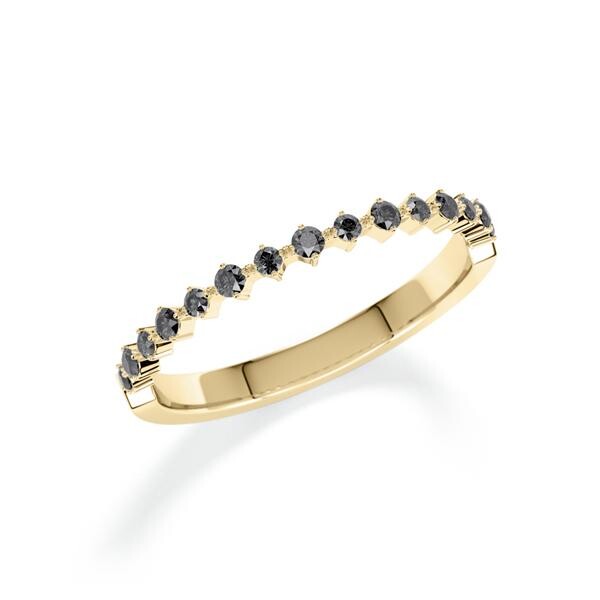 Memoire/Vorsteckring Gelbgold 585/- zus. 0,113 ct, Black - RU-1807-26
