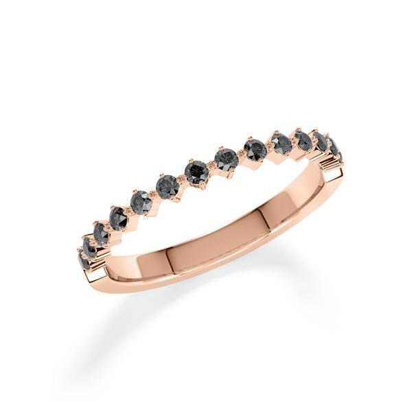 Memoire- Vorsteckring Rotgold 585 zus. 0,260ct. Black Rubin 1806