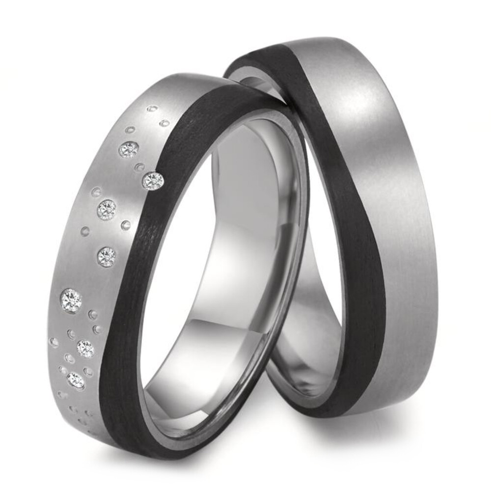 TitanFactory Trauringe Titan Carbon Brillant 52604