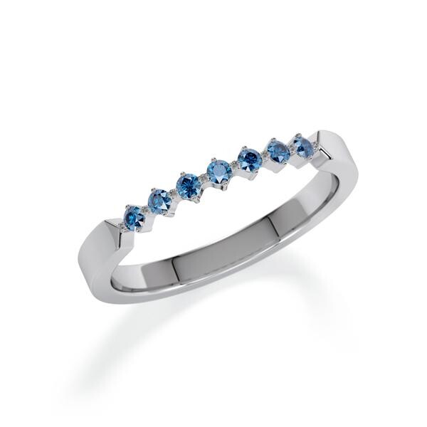 Memoire- Vorsteckring Graugold 585 zus. 0,140ct. Oceanblue Rubin 1806